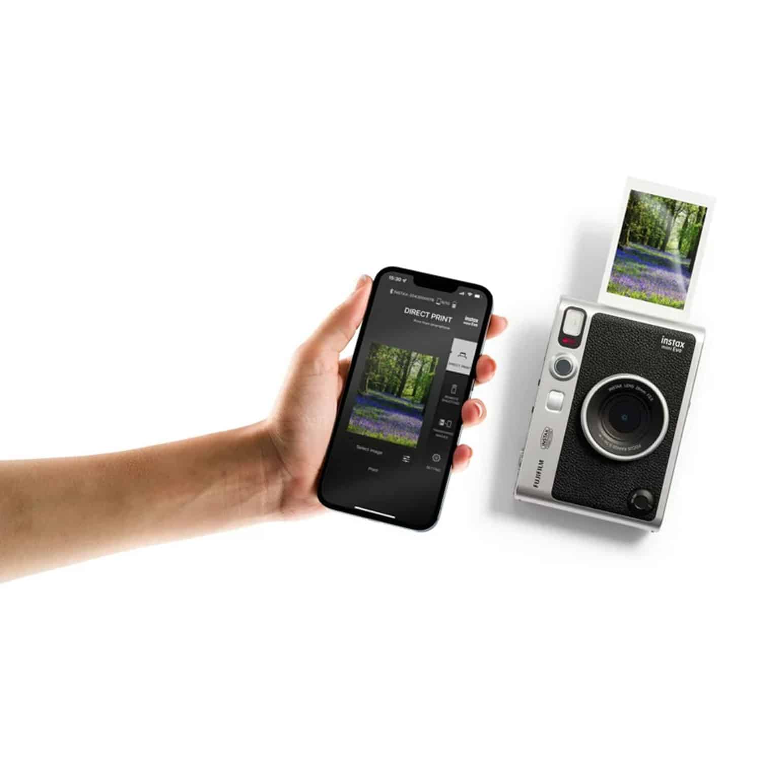 FUJIFILM INSTAX MINI EVO Hybrid Instant Camera - Black - obrazek 4