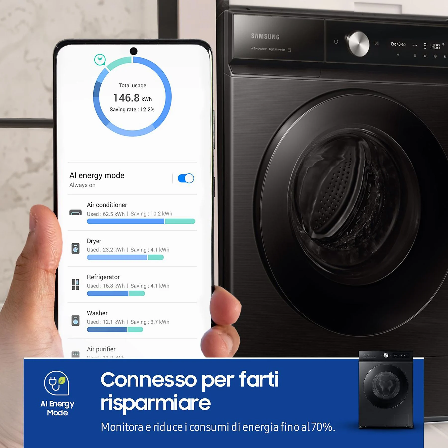 SAMSUNG WW11DB7B94GBU3 LAVATRICE, Caricamento frontale, 11 kg - obrazek 11