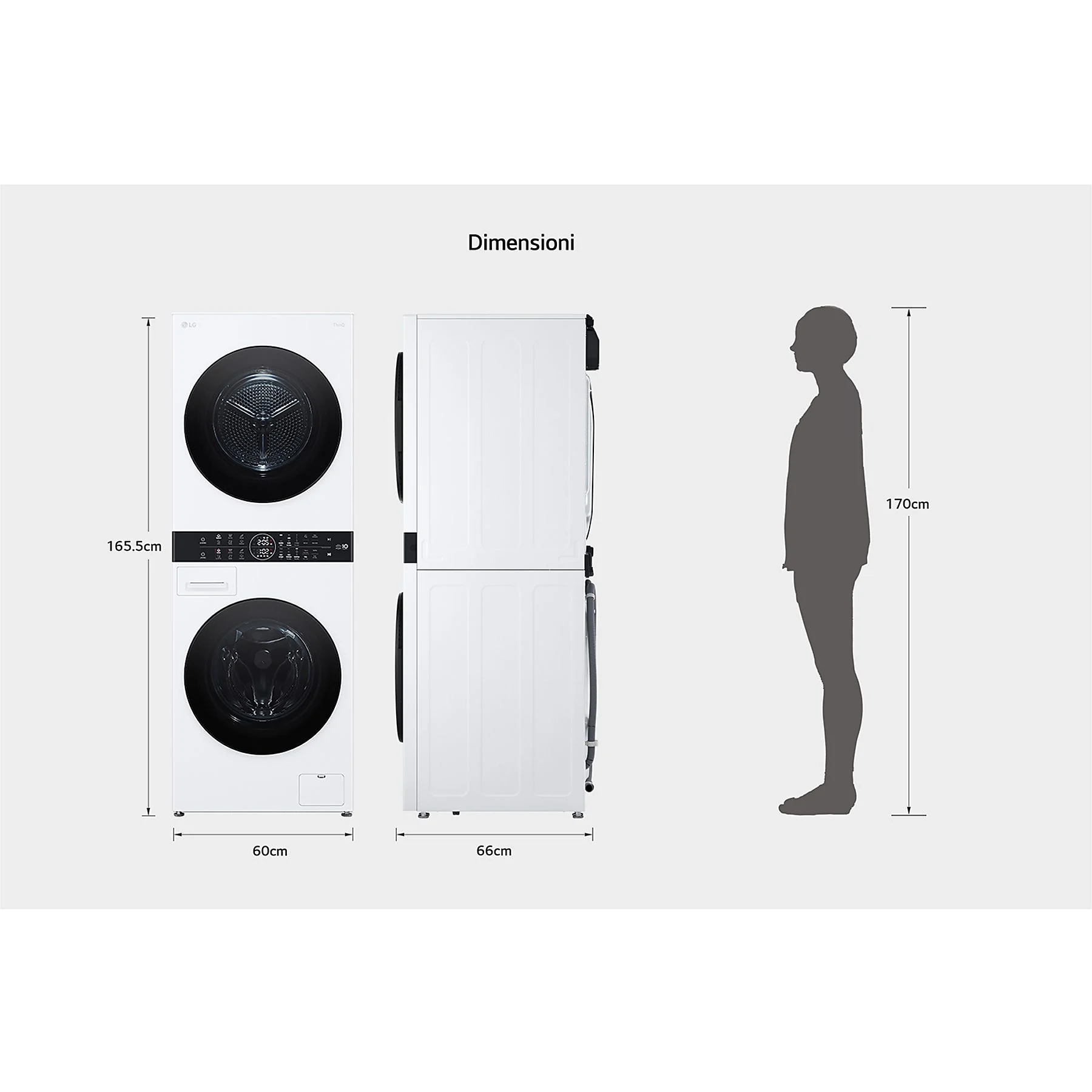 LG WashTower WT1210WWF LAVASCIUGA, Caricamento frontale, capacità lavaggio 12 kg - obrazek 7