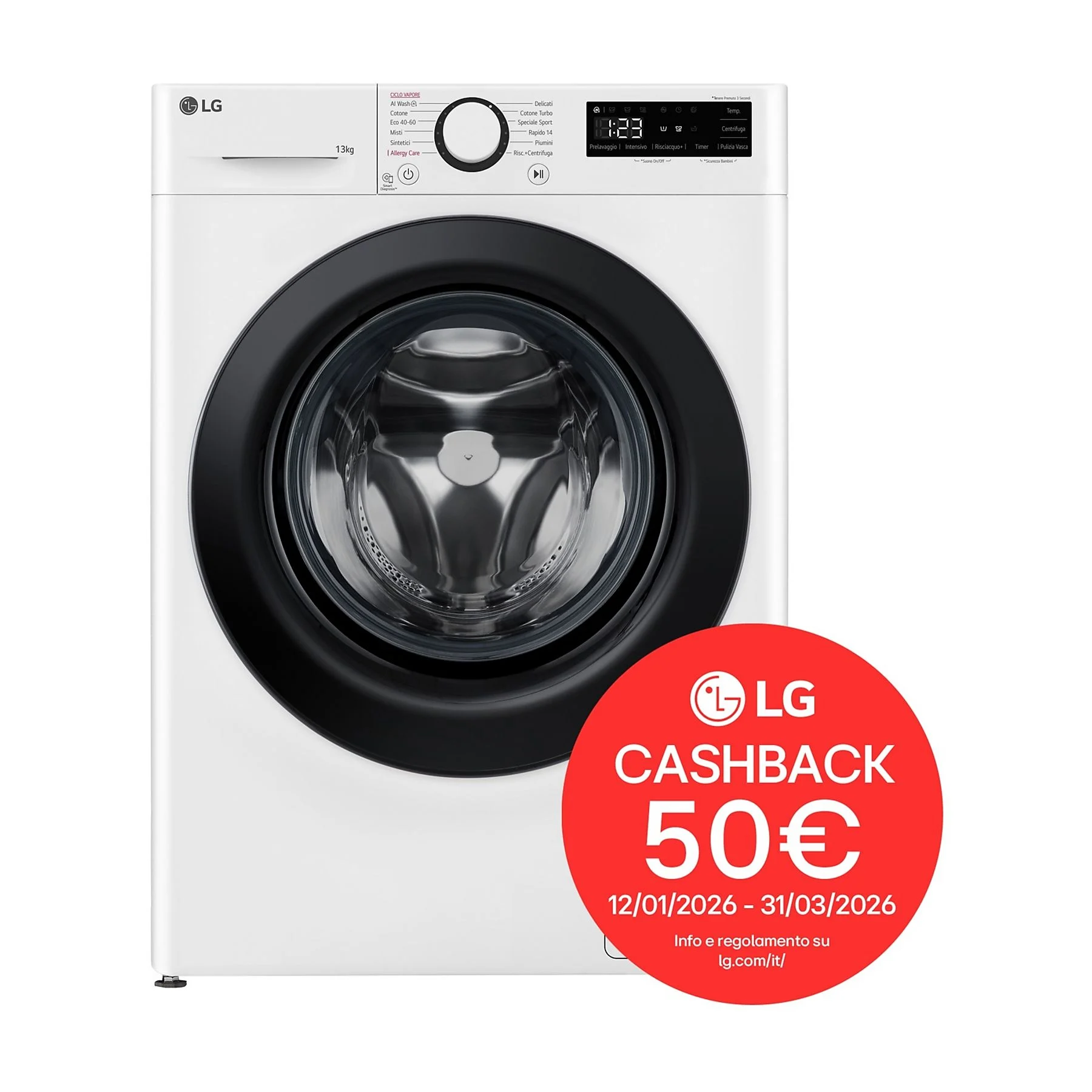 LG AI DD F4R3013NSWB LAVATRICE, Caricamento frontale, 13 kg - obrazek 10