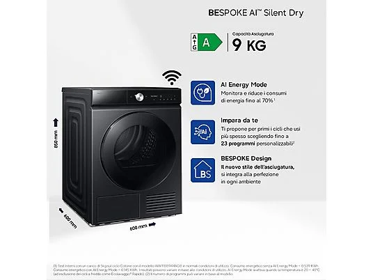 Asciugatrice SAMSUNG DV90DB8845GBU3, a condensazione, 9 Kg - obrazek 8
