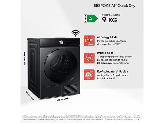 ASCIUGATRICE SAMSUNG DV90DB7845GBU3 Condensazione, 9 kg - obrazek 8