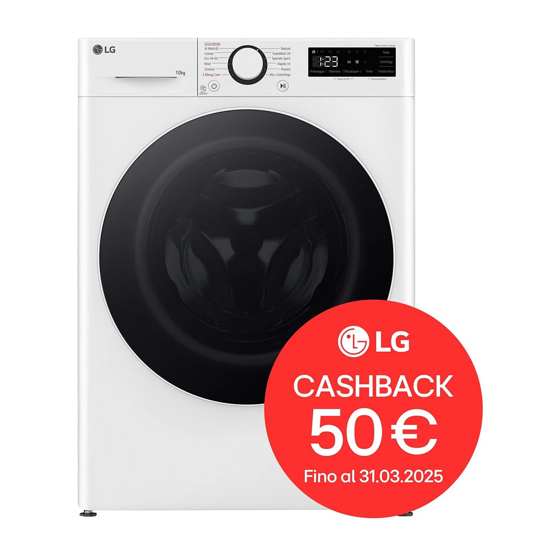 LG AI DD F4R5010TSWW LAVATRICE, Caricamento frontale, 10 kg - obrazek 5