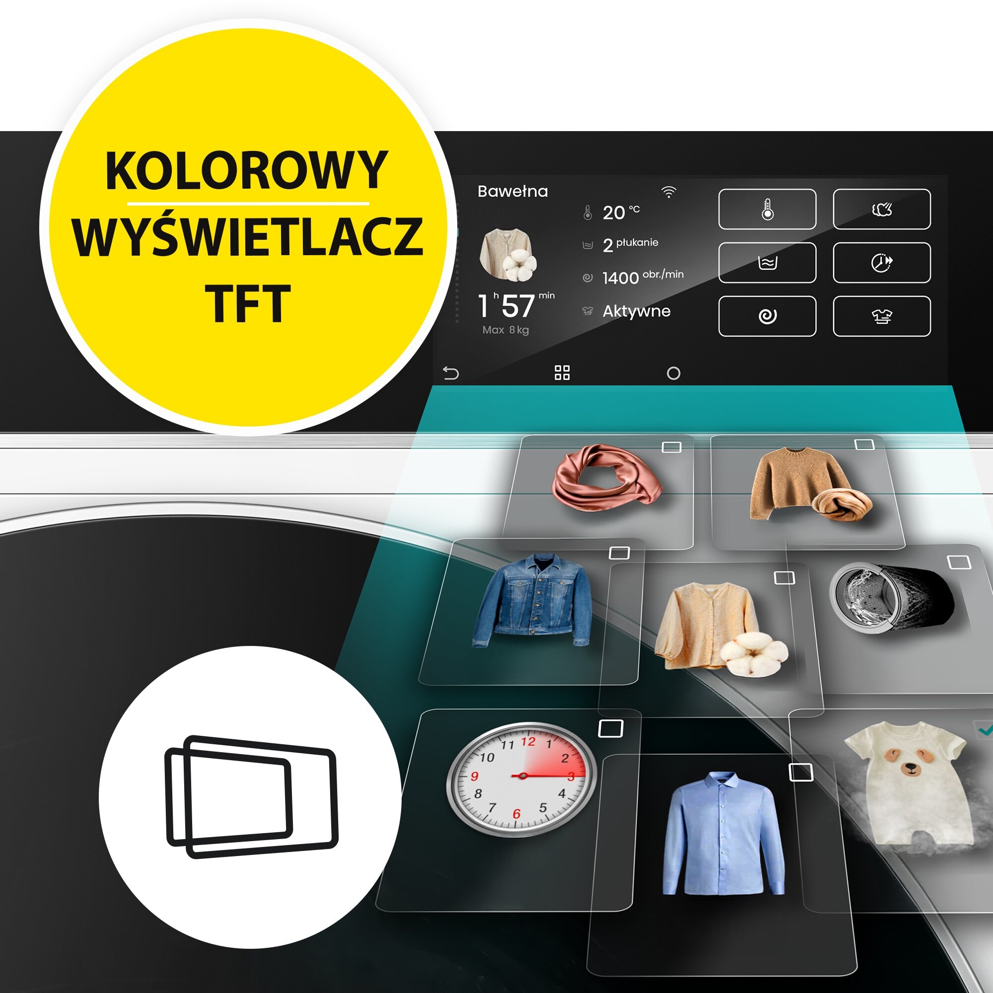 Pralka HISENSE Seria 5i WF5I1245BWR 12kg 1400 obr, iJet, iFit, AutoDosing - obrazek 3