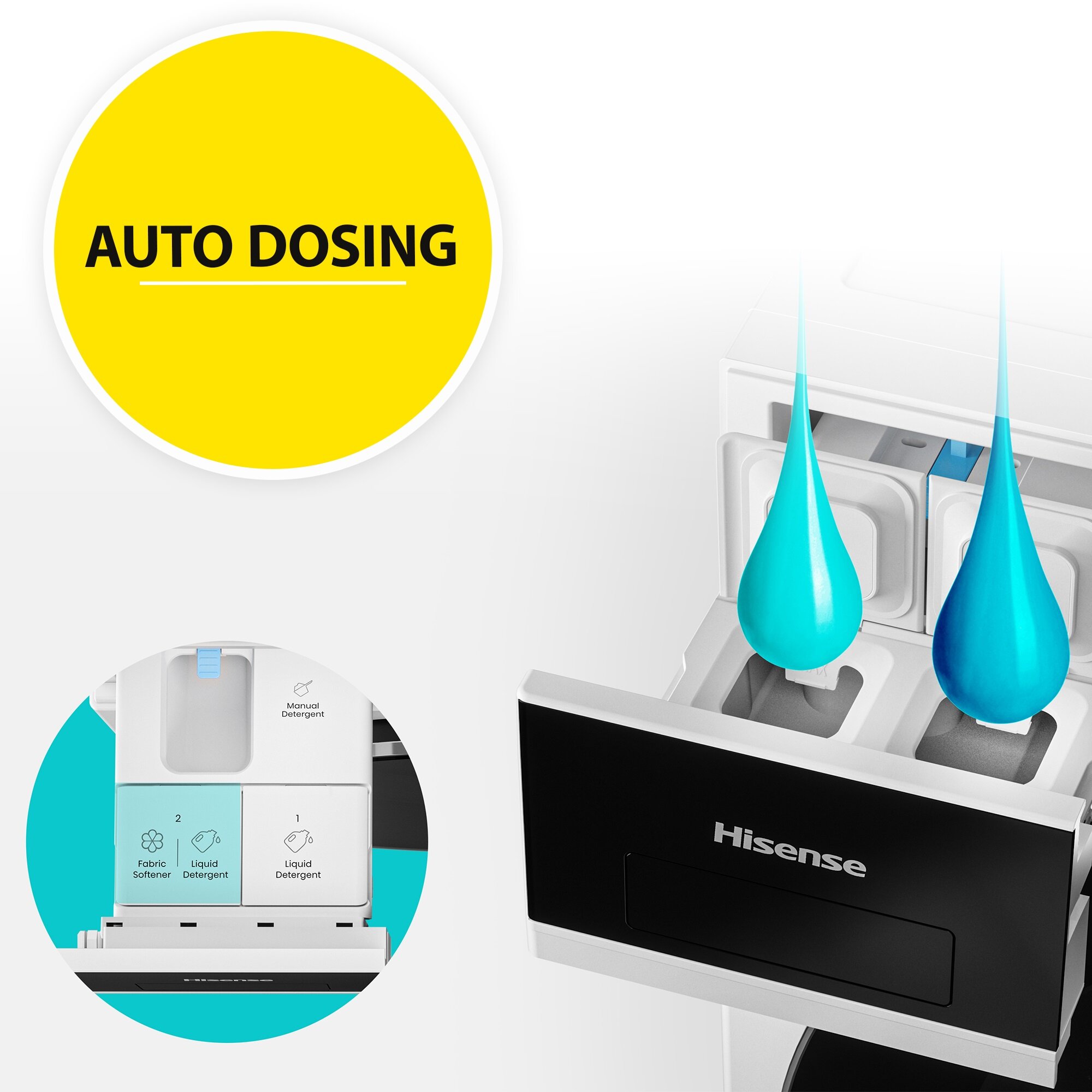 Pralka HISENSE Seria 5i WF5I1245BWR 12kg 1400 obr, iJet, iFit, AutoDosing - obrazek 4