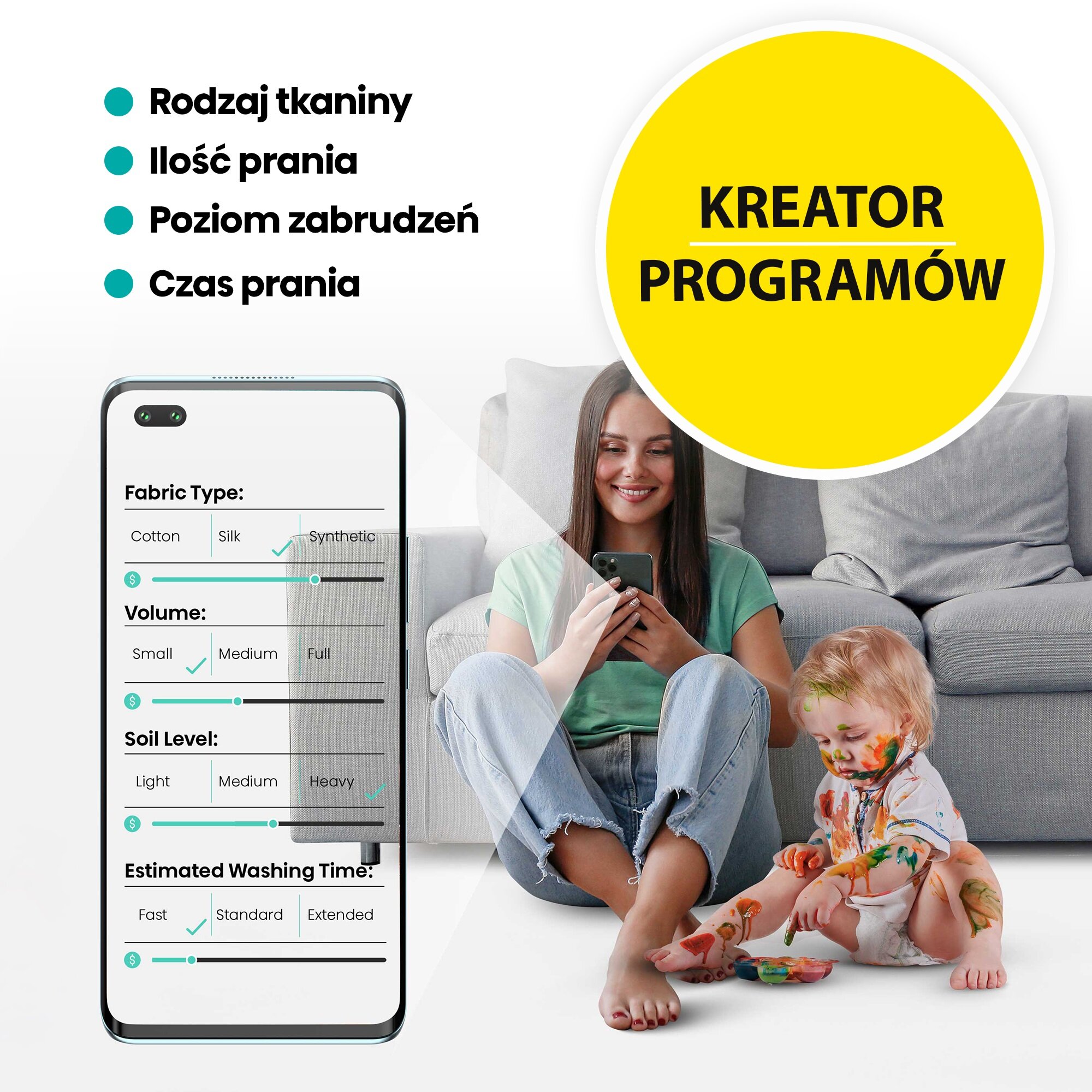 Pralka HISENSE Seria 5i WF5I1245BWR 12kg 1400 obr, iJet, iFit, AutoDosing - obrazek 5