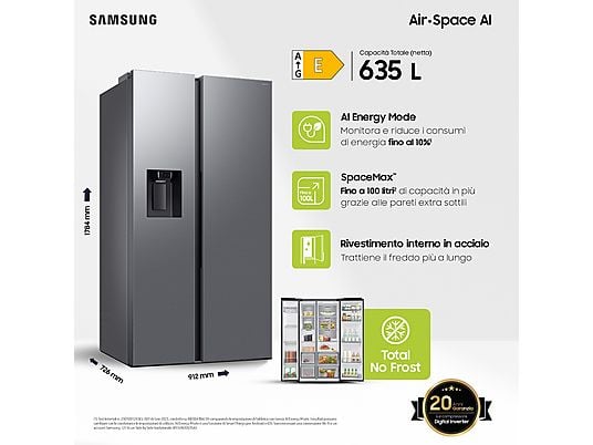 SAMSUNG RS70F64KETEF frigorifero americano - obrazek 4