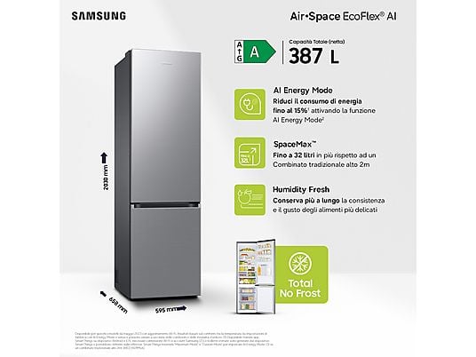 SAMSUNG RB38C607AS9/EF FRIGORIFERO COMBINATO - obrazek 4