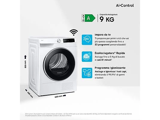 ASCIUGATRICE SAMSUNG DV90DG6845LEU3 Condensazione, 9 kg - obrazek 6
