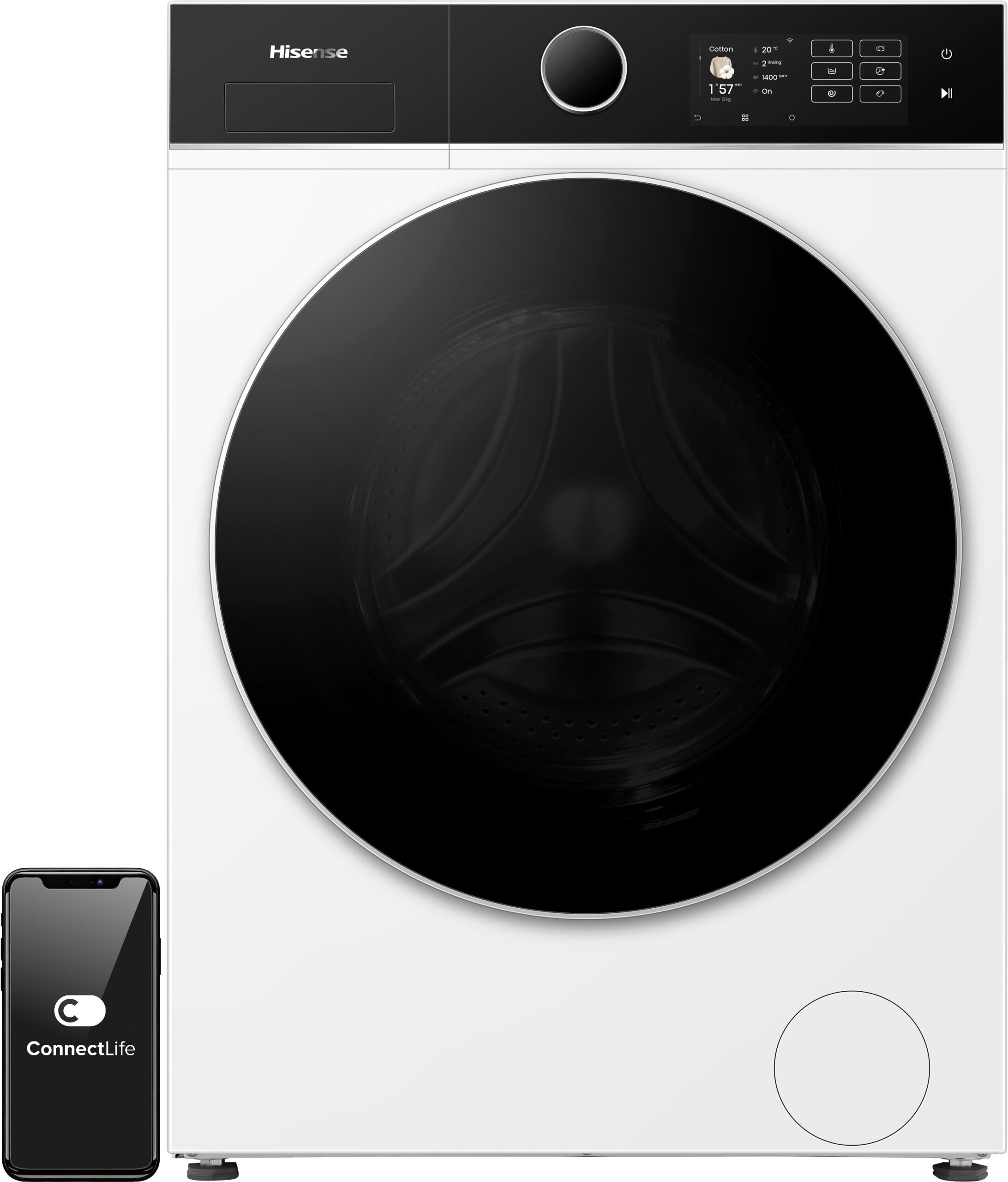 Pralka HISENSE Seria 5i WF5I1245BWR 12kg 1400 obr, iJet, iFit, AutoDosing - obrazek 10