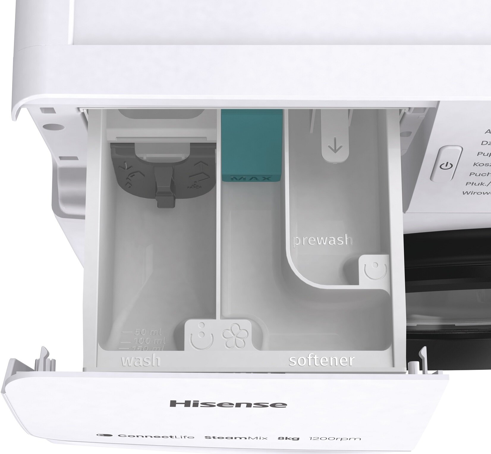 Pralka HISENSE WF3V8023BWS 8kg 1200 obr Slim 46.5cm Wi-Fi ConnectLife Programy z parą - obrazek 2