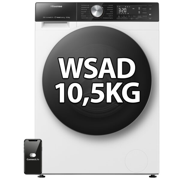 Pralka HISENSE WF5S1045BW Seria 5S PL 10.5kg 1400 obr Autodozowanie Wi-Fi ConnectLife