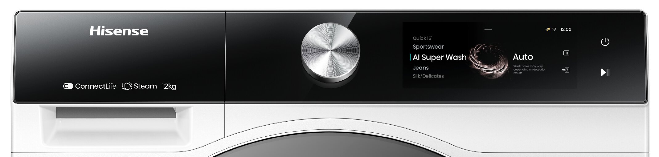 Pralka HISENSE WF7S1247BW Seria 7S 12kg 1400 obr Wi-Fi ConnectLife Autodozowanie AI - obrazek 9