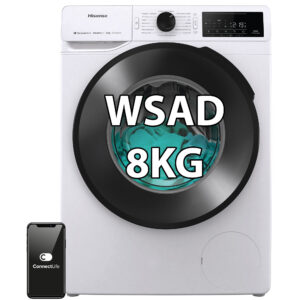 Pralka HISENSE WF3V8023BWS 8kg 1200 obr Slim 46.5cm Wi-Fi ConnectLife Programy z parą