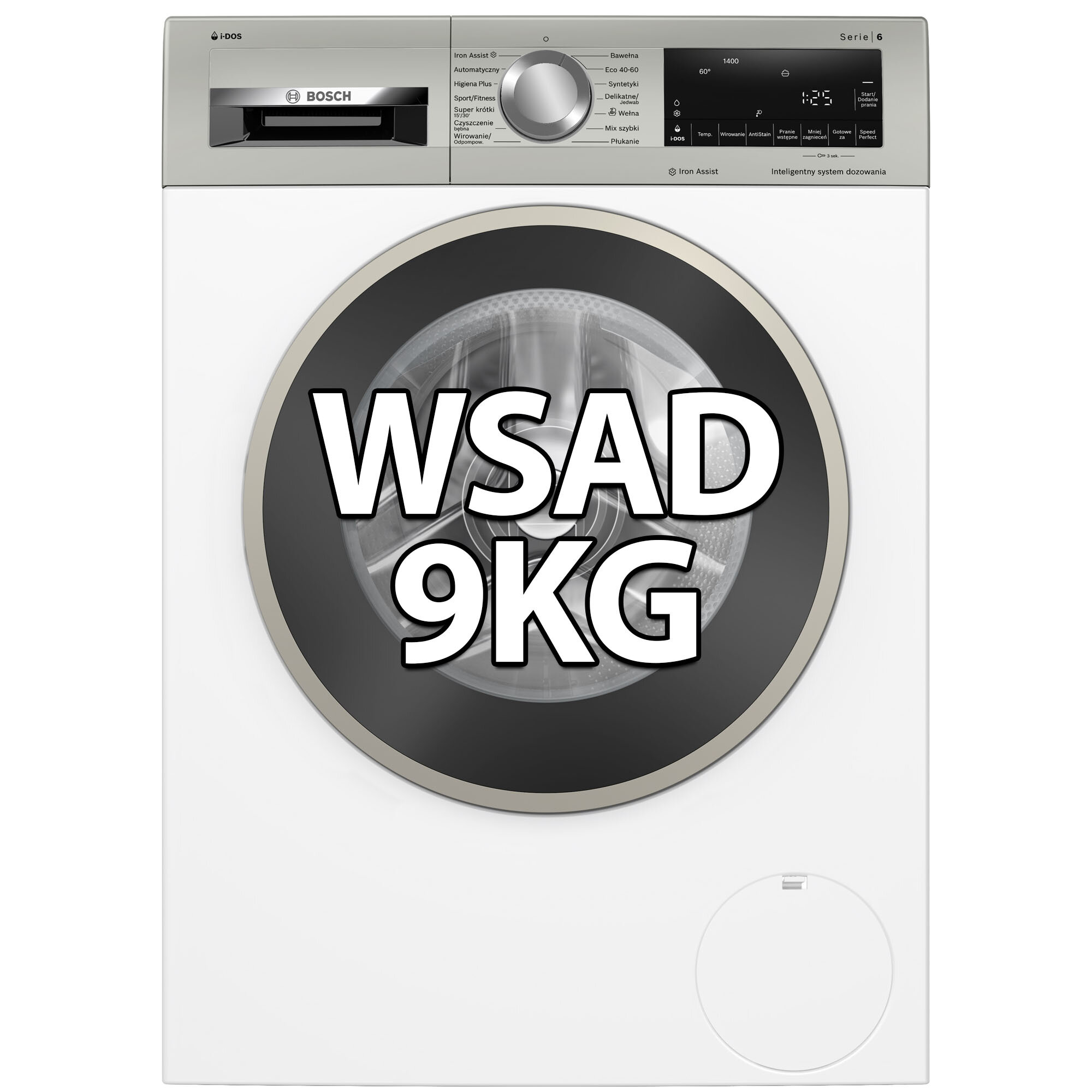 Pralka BOSCH WGG244F8PL seria 6, I-Dos kl.A 9kg 1400 obr - obrazek 2