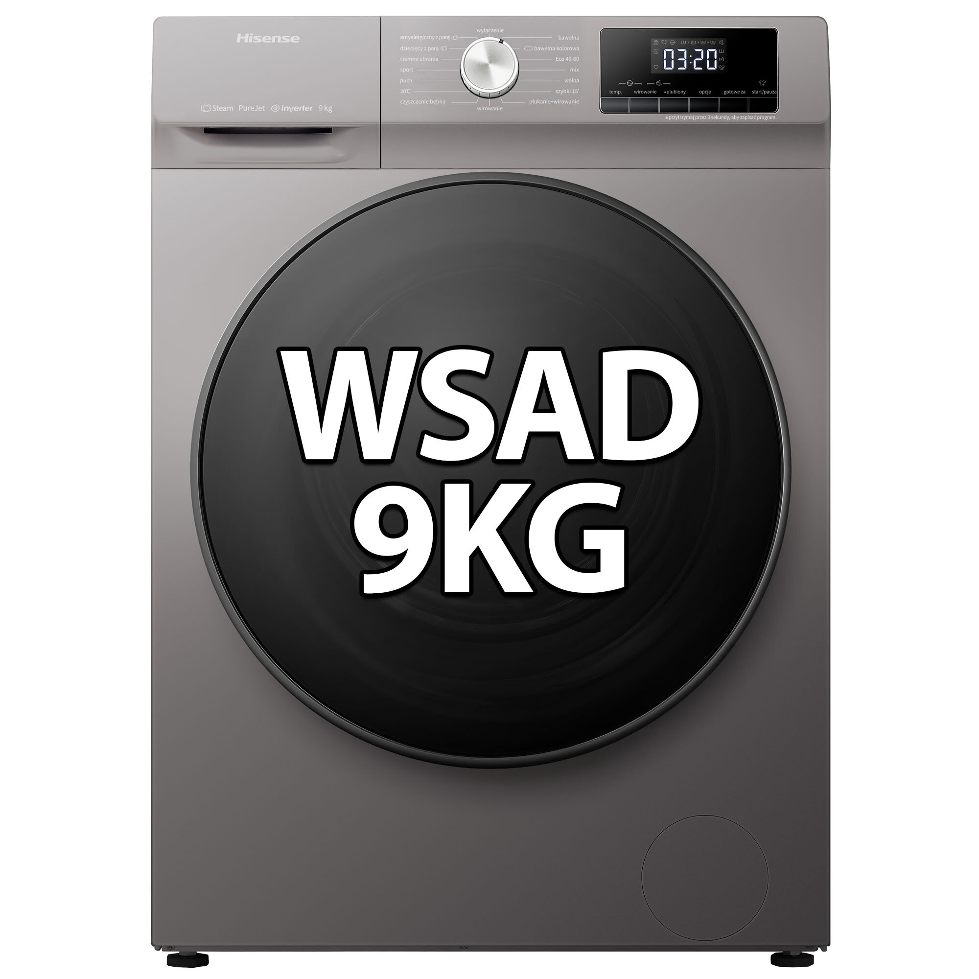 Pralka HISENSE WFQA9014EVJMT PL 9kg 1400 obr SteamTech