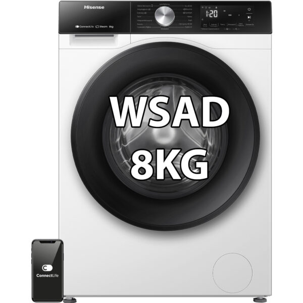 Pralka HISENSE WF3S8043BW3/PL Seria 3S 8kg 1400 obr Wi-Fi Connectlife